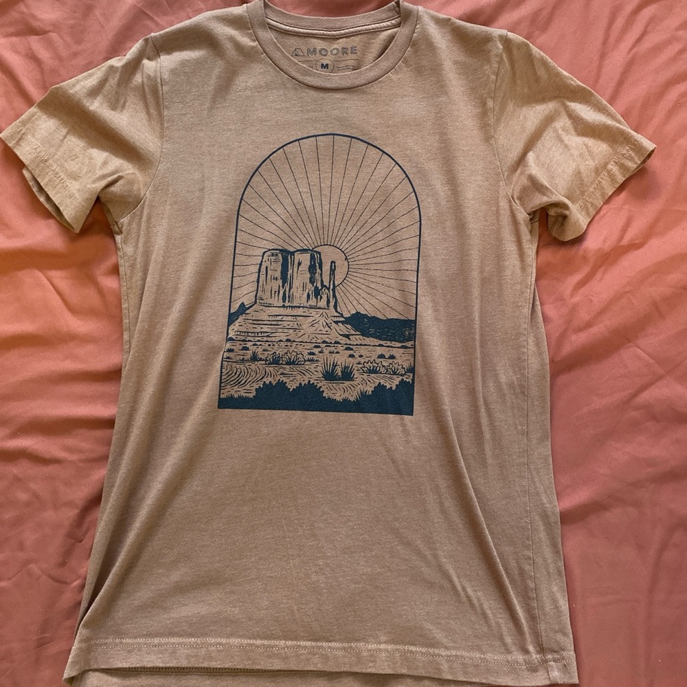 Tan Graphic Short Sleeve Tee